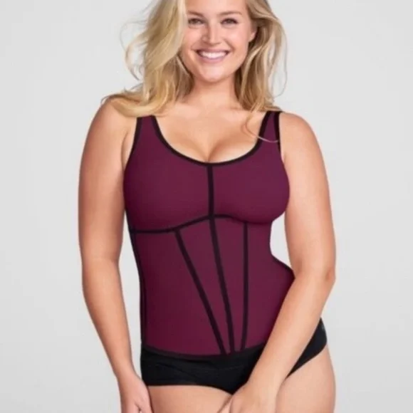 NWOT HONEYLOVE BOLDNESS TANK IN FIG size MEDIUM Shapewear top compression - Picture 3 of 7